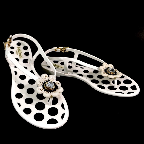 Baldinini 🇮🇹 Women's White Plastic Comfort Summer Sandals